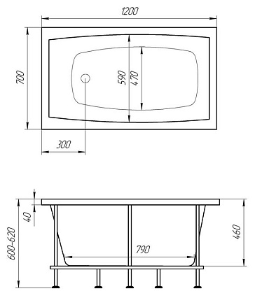 Акриловая ванна Marka One Viola 120x70