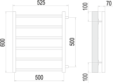 Полотенцесушитель водяной Terminus Вега П6 500x600 БП500, 4670078530004