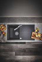Кухонная мойка Grohe K400 31640AP0 86 см черный гранит