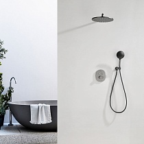 Душевой набор Black&White Gravity GH-9201-GM термостат, оружейная сталь