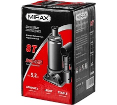 Гидравлический бутылочный домкрат MIRAX 8т, 200-385 мм 43260-8