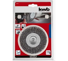 Щетка плоская для дрели жесткая 100 мм, 0.3 мм KWB 607933