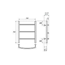 Полотенцесушитель электрический Point PN04155E П3 50x50 хром