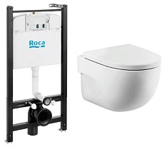 Подвесной унитаз Roca Meridian Rimless 893104990 комплект 3в1