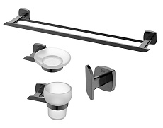 Набор аксессуаров для ванной комнаты Black&White Gravity GA-7810GM оружейная сталь