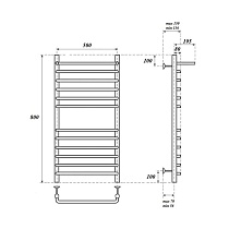 Полотенцесушитель водяной Point PN09158SP П11 50x80, с полкой, хром