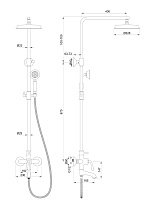 Душевая стойка Wonzon&Woghand Steam WW-88739008-BG брашированное золото