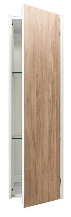 Шкаф пенал Velvex Klaufs 110 см белый глянец/дерево шатанэ