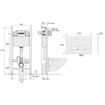 Инсталляция для унитаза Valsir Winner S Block KIT P3 CR VS0853202, клавиша хром