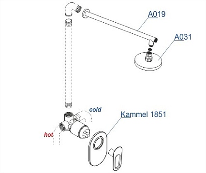 Душевой набор WasserKRAFT Kammel A12831