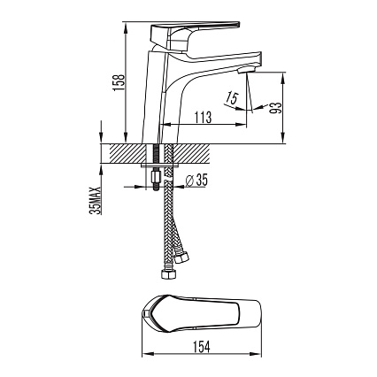 Смеситель для раковины Iddis Harizma HARSB00i01