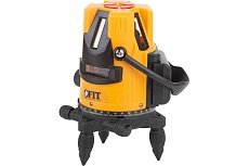 Лазерный самоуспокаивающийся уровень FIT зеленые лучи, горизонталь, 4 вертикали, диапазон 20 м, Li-Ion аккумулятор, 2 уровня яркости, тренога, алюминиевый 18637