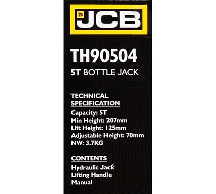 Бутылочный домкрат JCB 5 т, с клапаном, TH90504(58023) JCB-TH90504(58023)