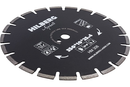 Диск алмазный отрезной Hard Materials Лазер асфальт (350х25.4х10 мм) Hilberg HM308