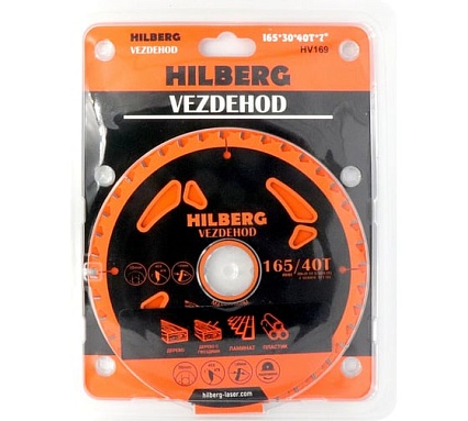 Диск пильный Hilberg Vezdehod 165х30 мм, 40Т, 7 град HV169
