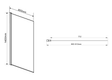 Шторка для ванны Vincea VSB-11800CGB 80x140 черный, тонированное