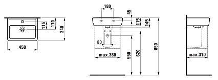 Раковина Laufen PRO A 45 см 8.1195.1.000.104.1