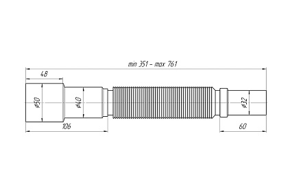 Гофра Ани Пласт 32х40/50, 351-761 мм K306 025-0656