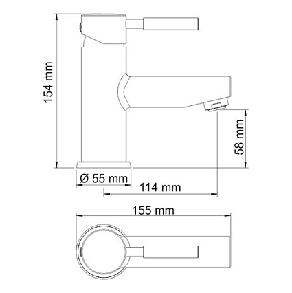 Смеситель для раковины WasserKRAFT Wern 4203, никель