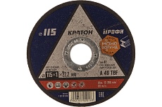 Круг отрезной по металлу A46TBF (115х1.0х22.2 мм) Кратон 1 07 02 018