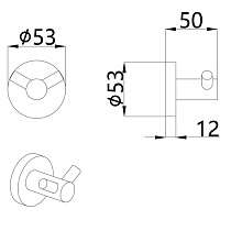 Крючок AQUAme Trento AQM7202MB черный матовый