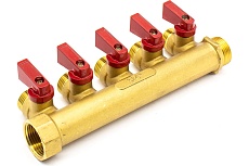 Коллектор Damento Clima с кранами 3/4&quot;x1/2&quot; на 5 выходов 1/25 016244