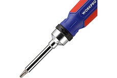 Реверсивная отвертка с трещоткой WORKPRO 3-72 15в1 (14 насадок) WP221061