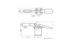 Механический зажим с горизонтальной ручкой, усилие 227кг WOODWORK GH-225-DHB