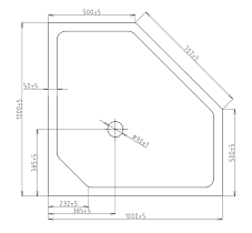 Поддон для душа Orans Tray TD 1010-4 100x100 пятиугольный