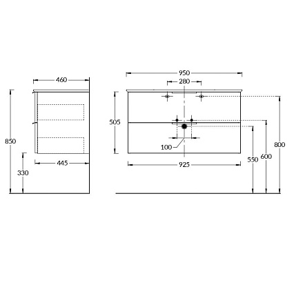 Тумба с раковиной Kerama Marazzi Piano 95 см дымчатый вяз