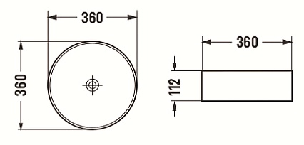 Раковина CeramaLux NC GL03 36 см графит