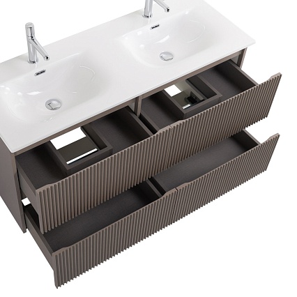 Тумба с раковиной BelBagno Uno 120 см, 4 ящика, Бежевый матовый