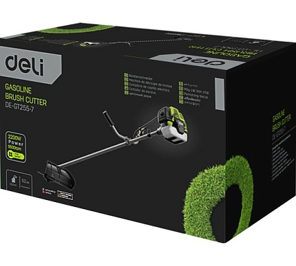 Бензиновый триммер Deli (2200Вт/ 3л.с, 52 см3, бак 1,2л) DE-GT255-7 145420