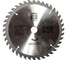 Диск пильный по дереву 185x20/16 мм, 40Т MOSTEK 1718540
