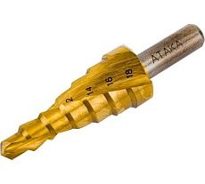 Сверло ступенчатое по металлу (7 ступеней; 6-18 мм) АТАКА 8090010