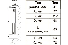 Отопительный стальной панельный радиатор Primoclima тип vc21 в500, д1400 VC21 500х1400