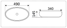 Раковина CeramaLux NC-78455 49 см черный