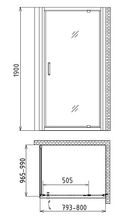Душевой уголок Gemy Sunny Bay S28150-A100 80x100