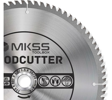 Диск пильный по дереву MKSS Toolbox Woodcutter WC2550 255x80Тх30/20 мм WC25508030