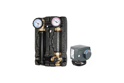 Насосная группа Hoobs DN25 1"вр х 1 1/2"нр, с 3-х ход. клапаном, без насоса, с сервоприводом HB-21355N-M33-M21