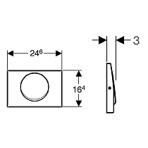 Кнопка смыва Geberit Delta10 115.108.00.1 сталь