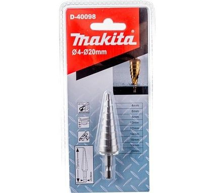 Сверло ступенчатое по металлу (9 ступеней; 4-20 мм; HSS) Makita D-40098
