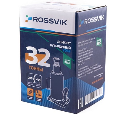 Домкрат бутылочный Rossvik PRO V032 г/п 32.0 т V032 PRO