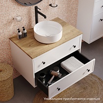 Мебель для ванной Iddis Torr 80 см со столешницей МДФ дуб верона, белый матовый