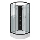 Душевая кабина Niagara NG 6702-14BKG 100x100 стекло прозрачное, черный профиль, без крыши, гидромассаж