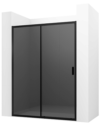 Душевая дверь Ambassador Forsa 150x200 17022221ABB тонированная, чёрный