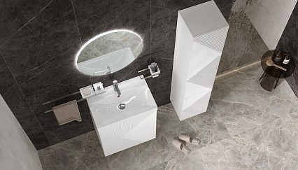 Тумба с раковиной Velvex Edge 60 см напольная