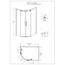 Душевой уголок Grossman Cosmo GR-2120R 120x80 асимметричный, правый