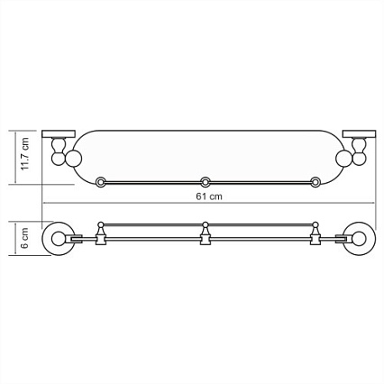 Полка WasserKRAFT Nau K-7744 с бортиком