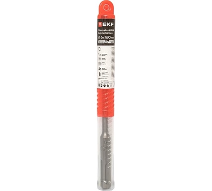 Бур по бетону 6x160 мм, SDS-plus (4 резца) Professional EKF db-6-160-4x4-ue